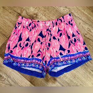 Lilly Pulitzer flamingo shorts.